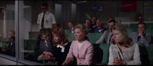 Wives Celia Pruett (Lee Grant), Teresa Stone (Nancy Kovack) and Betty Lloyd (Mariette Hartley) watch helplessly as their husbands face imminent death in John Sturges' Marooned (1969)