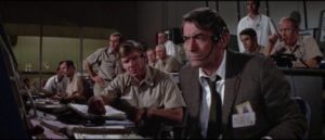 The mission control crew face a last-minute failure of the rescue mission launch in John Sturges' Marooned (1969)