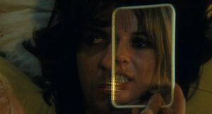 Chas (James Fox)'s aggressive masculinity succumbs to to the subversive influence of Pherber (Anita Pallenberg) in Donald Cammell & Nicolas Roeg’s Performance (1970)