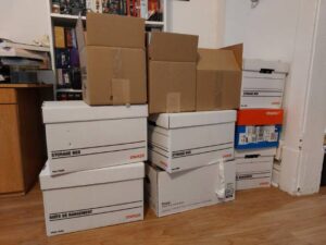 Culled disks awaiting disposal