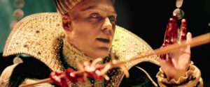 Serial killer Carl Stargher (Vincent D'Onofrio) creates an epic inner landscape to bolster his damaged ego in Tarsem Singh's The Cell (2000)