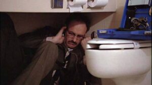 Harry Caul (Gene Hackman) impotently listens in on the murder his work has triggered in in Francis Ford Coppola’s The Conversation (1974)