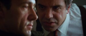 Detective Dave Kujan (Chazz Palminteri) tries to get the story out of Verbal Kint (Kevin Spacey) in Bryan Singer's The Usual Suspects (1995)