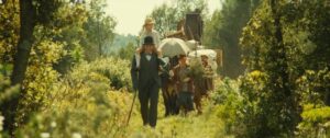 Jean Cadoret (Gérard Depardieu) arrives with his family with big plans for the land he's inherited in Claude Berri's Jean de Florette (1986)
