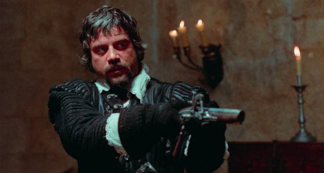 Athos (Oliver Reed) confronts his former wife turned enemy in Richard Lester's The Four Musketeers (1974)
