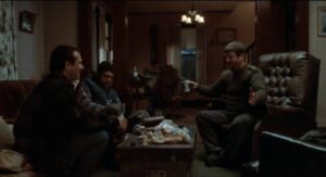 Brothers Hank (Bill Paxton) and Jacob (Billy Bob Thornton) turn against Lou (Brent Briscoe) in Sam Raimi's A Simple Plan (1998)