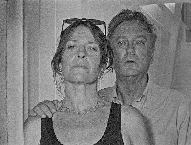 Tim (Simon Shepherd) and his wife Sandra Leigh (Mary Woodvine) can't conceal their middle-class sense of superiority in Mark Jenkin's Bait (2019)