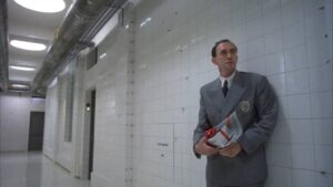 Involvement with Jill Layton (Kim Greist) triggers increasing paranoia in Sam Lowry (Jonathan Pryce) in Terry Gilliam's Brazil (1985)