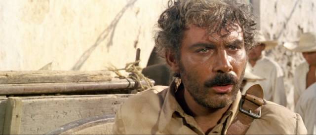 Bandit El Chuncho (Gian Maria Volonte) has a moral awakening during the Mexican revolution in Damiano Damiani's A Bullet for the General (1967)