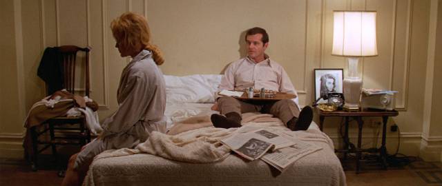 Jonathan (Jack Nicholson) makes no attempt to show Bobbie (Ann-Margret) he values her for anything but her body in Mike Nichols' Carnal Knowledge (1971)