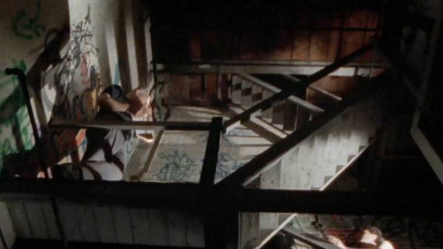 Stuart (David Stubel) stops for a moment to memorize the poem in Greg Hanec's Think at Night (2024)