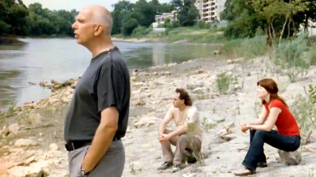 Stuart (David Stubel)'s recitation of the poem sutures the rifts between the three friends in Greg Hanec's Think at Night (2024)