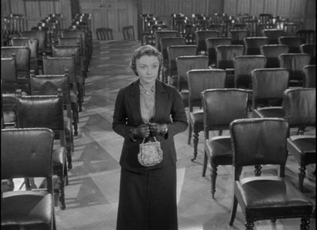 Eva Smith (Jane Wenham) petitions her "betters" for financial assistance in Guy Hamilton’s An Inspector Calls (1954)